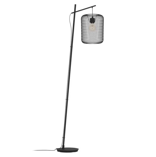 Wrington vloerlamp, hoogte 194 cm, zwart, staal