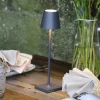 Zafferano oplaadbare micro-lamp Poldina, IP65 donkergrijs