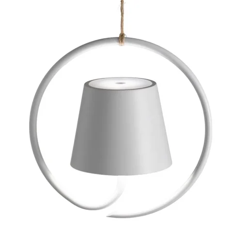 Zafferano Poldina hanglamp met oplaadbare batterij, wit