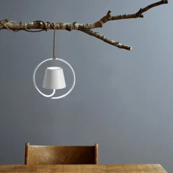 Zafferano Poldina hanglamp met oplaadbare batterij, wit