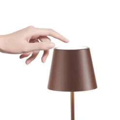 Zafferano Poldina mini accu-tafellamp IP65 corten