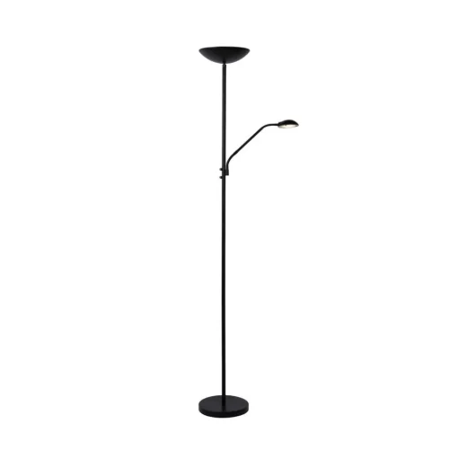 Zenith LED uplighter met LED leeslamp, zwart