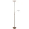 Zodiac LED uplighter met LED leeslampje, brons