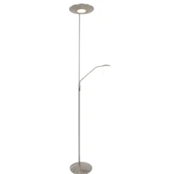 Zodiac LED uplighter met LED leeslampje, staal
