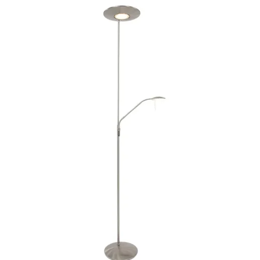 Zodiac LED uplighter met LED leeslampje, staal