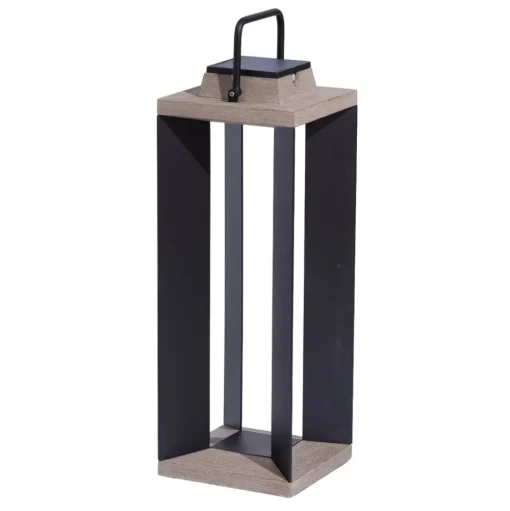 Zonnelantaarn Teckalu, aluminium zwart, 65,5cm