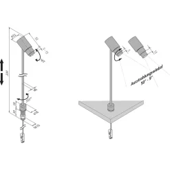 Zoom LED spot, zwart, 3.000 K, 1 W 350 mA