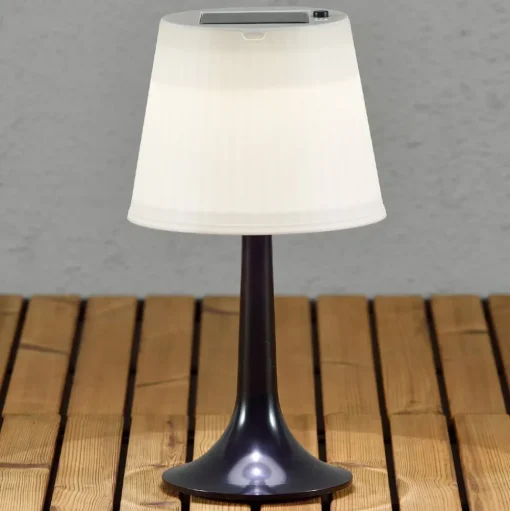 Zwarte LED-solartafellamp Assisi Sitra