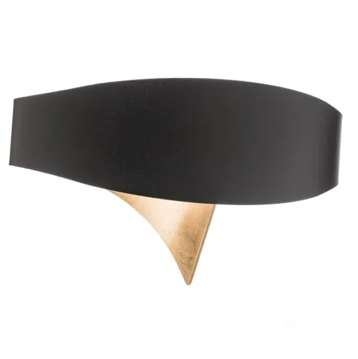 Zwart-gouden design-wandlamp Scudo