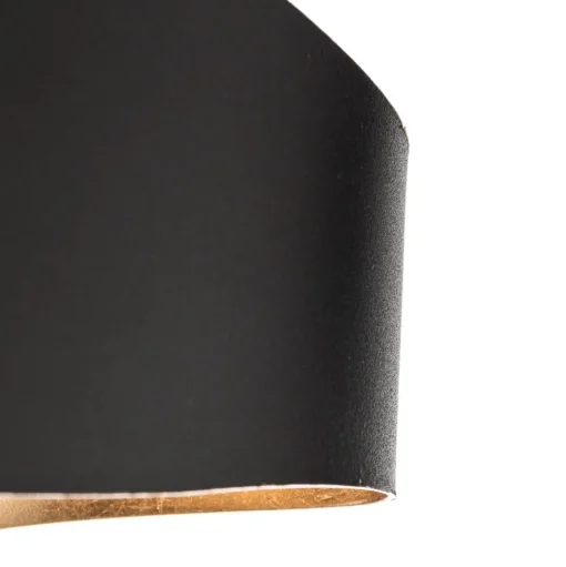 Zwart-gouden design-wandlamp Scudo