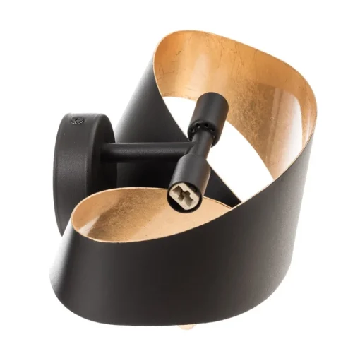 Zwart-gouden design-wandlamp Scudo